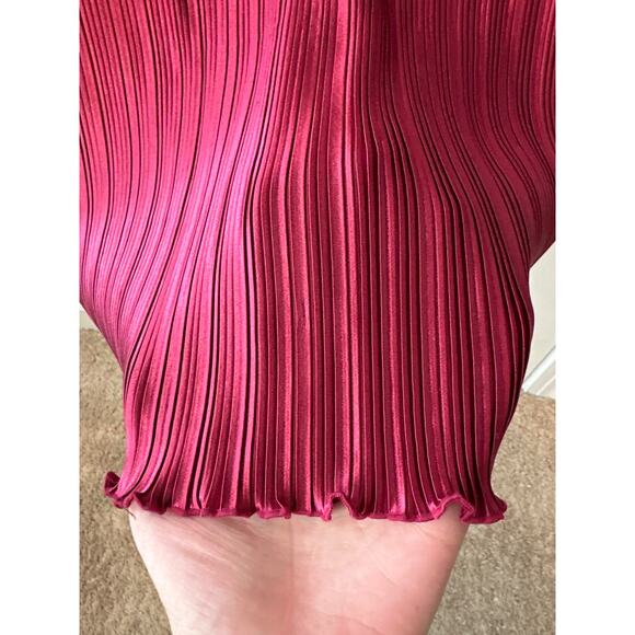 L’IDÉE Gatsby Pleated Oxblood Midi Dress Size L NWT Anthropologie - Picture 12 of 16